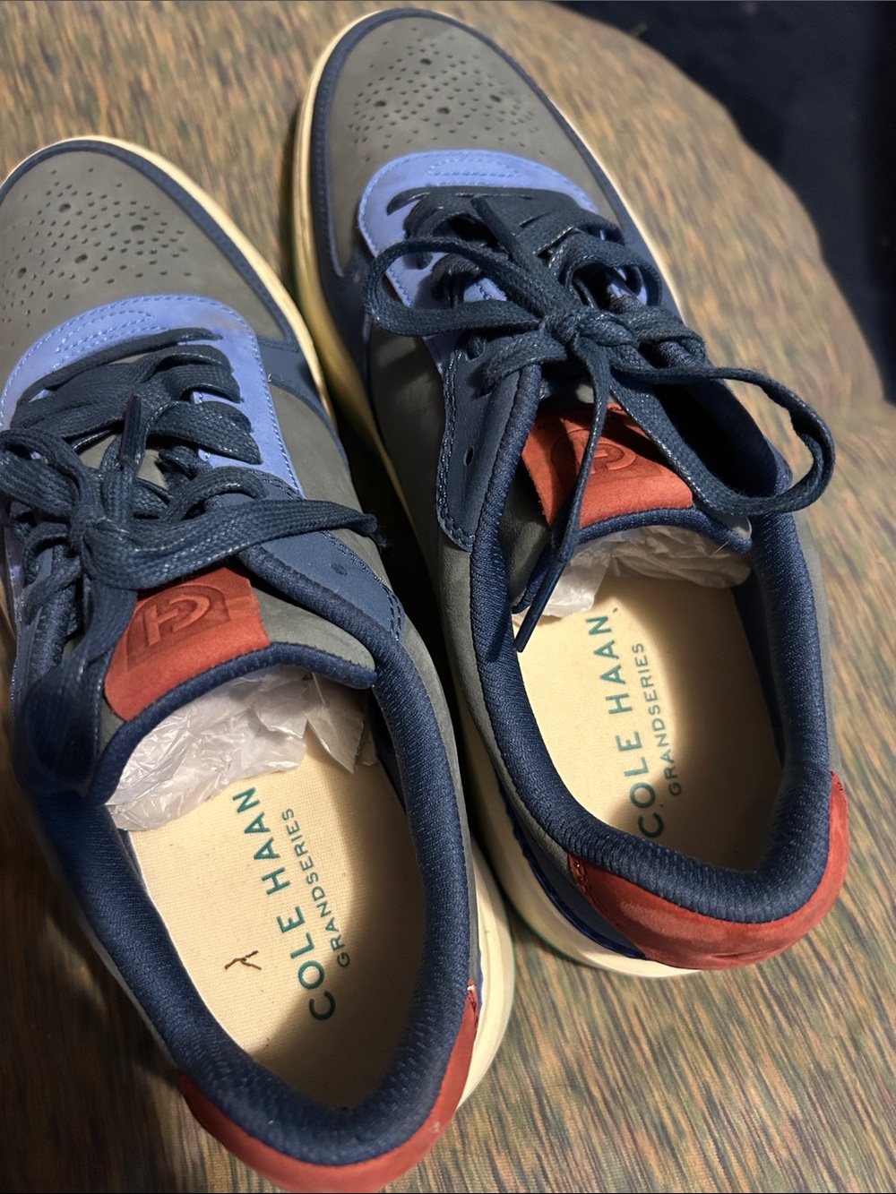 Cole Haan Navy, Gray and Rust Low-Top Sneakers